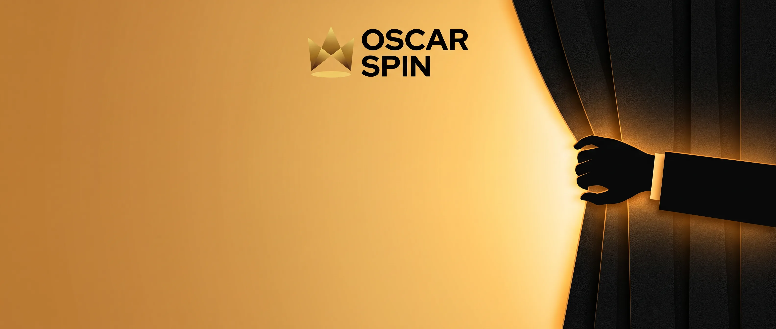 OscarSpin: goldene Krone und goldener Vorhang